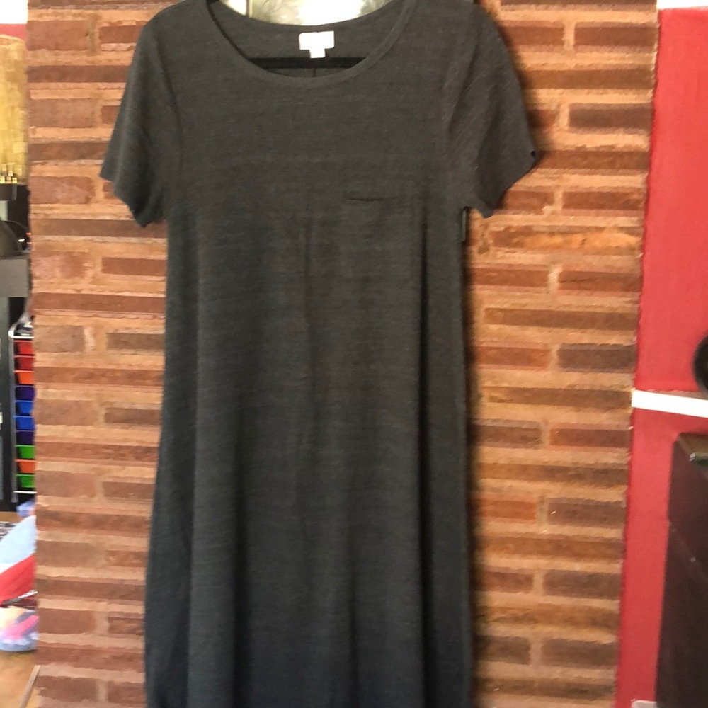 Lularoe Micro ribbed charcoal gray Carly.